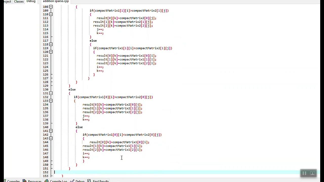 code of addition in sparse matrix - YouTube