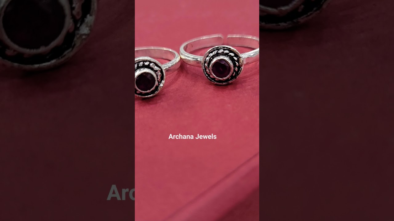 silver Stone toe rings