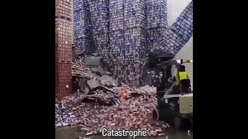 Forklift Catastrophe: Warehouse of Alcohol Cans Destroyed in Shocking Accident