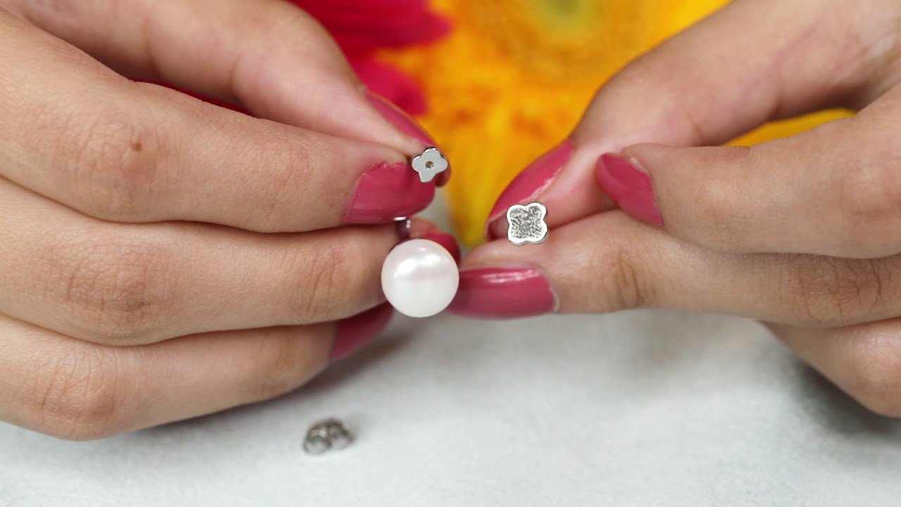 TWO WAY PEARL EARRINGS IN 925 SILVER