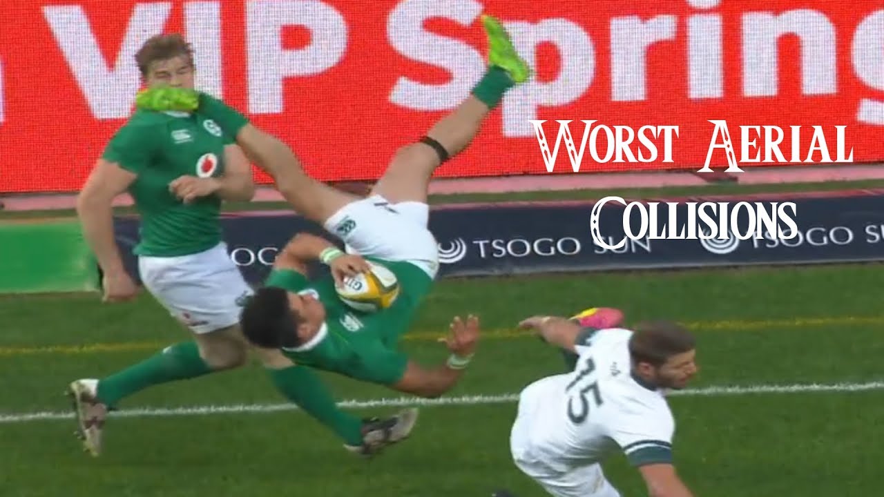 Worst Rugby Aerial Collisions Worst Aerial Challenges HD YouTube