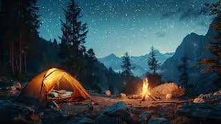 Relaxing Piano Music And Campfire Sounds  Stress Relief Sounds With Background Music In The Forest