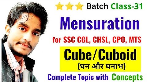 3D Mensuration for SSC | Cube & Cuboid | Star Batch Class-31 by Rohit Tripathi
