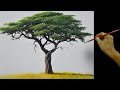 How to Paint Realistic Acacia Tree Easy |  Acrylic Painting Tutorial