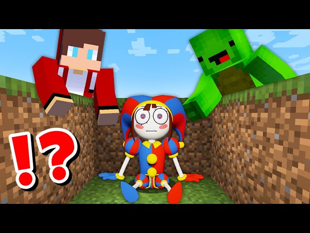 JJ and Mikey save POMNI CHALLENGE in Minecraft / Maizen animation class=