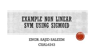 Non Linear Support Vector Machine Sigmoid Kernel: step by step numerical example