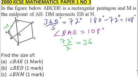 2000 KCSE MATHEMATICS PAPER 1 QUESTION 3
