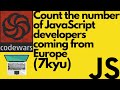 Count the number of JavaScript developers coming from Europe | codewars 7 kyu