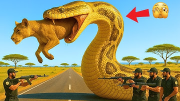 “Shocking Moment! Giant Python Wraps Around Lioness And Heroes Rush To The Rescue”