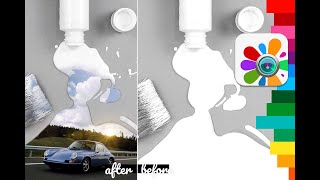 New Photo Editing with Blend at Photo Studio | Spilled PAINT ART photo effect | TUTORIAL screenshot 1