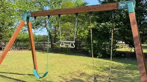 How to Anchor a Swing Set.  Back Yard Jungle Gym.  Simple Low Cost