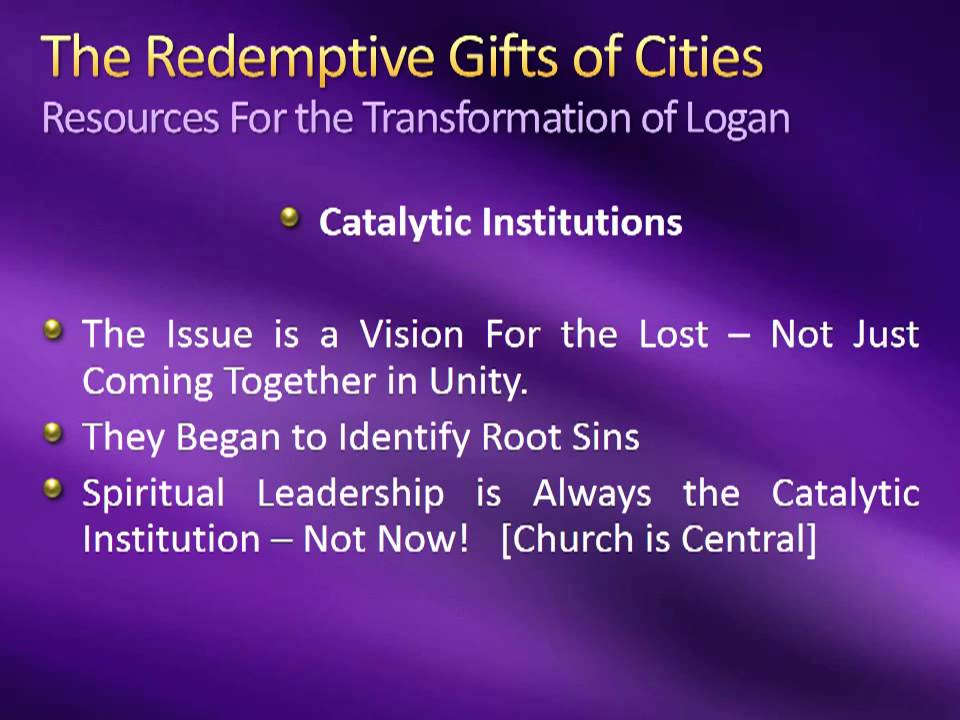 Redemptive Gifts Of Cities Chart
