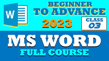 Microsoft Word Full course in Hindi Class 3 | beginner to advanced ms word course by Rohit sah