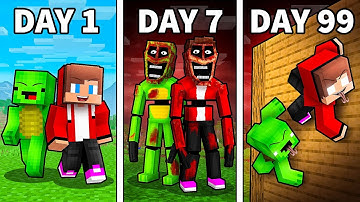 JJ and Mikey Become SCARY At 100 DAYS in Minecraft - Maizen