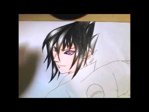 Speed Drawing Sasuke Uchiha Olhos Sharingan E Rinnegan