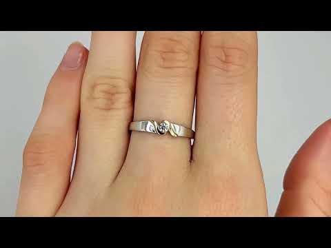 Каблучка срібна жіноча з золотом БС2006 вставка білі фіаніти розмір 4 мм розмір 17, видео 1