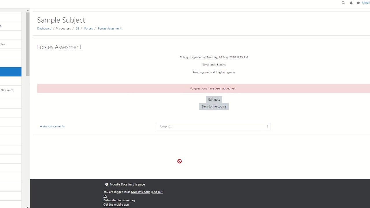 How to create a quiz from a question bank in Moodle 3.8 - YouTube