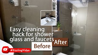 How to Clean Shower Glass Partition and Faucets  Bathroom Cleaning Hacks