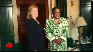 Raw Video: Clinton in Haiti, Meets Candidates