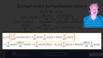 Module 8 lecture 2 Second-Order Perturbation Theory (via derivatives)