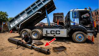 Pakistani Heavy Truck Breakdown 😱 60 Ton Jack Open &amp; Repair Full Video