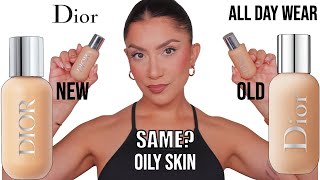 WHICH IS BETTER? NEW VS OLD DIOR BACKSTAGE FOUNDATION + 12HR WEAR *oily skin*| MagdalineJanet