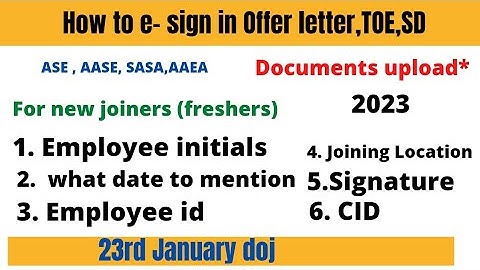 How to e-sign offer letter || TOE || Self Declaration form || countdown to accenture 2023
