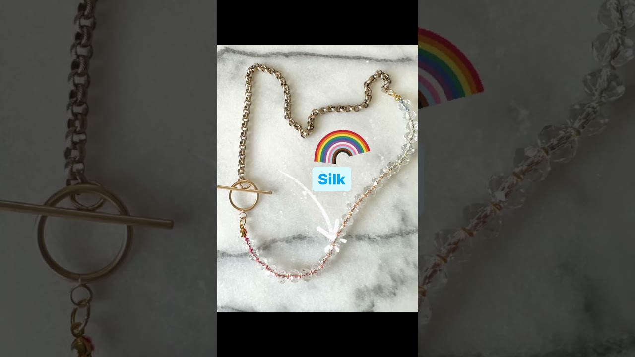 Vintage chain with silk knotted crystal necklace. Limited batch..like 3-4 left out of 10.