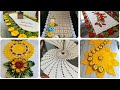 Tam 100 Adet 👌 Tığ işi dantel salon takımları //Crochet table runner models //Masa konsol runner