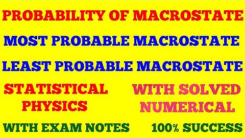 PROBABILITY OF MACROSTATE | MOST PROBABLE MACROSTATE | LEAST PROBABLE MACROSTATE | WITH EXAM NOTES |