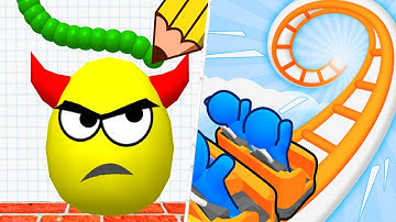 TikTok Gameplay Video 2023 - Satisfying Mobile Game Max Levels: Draw To Smash VS Runner Coaster