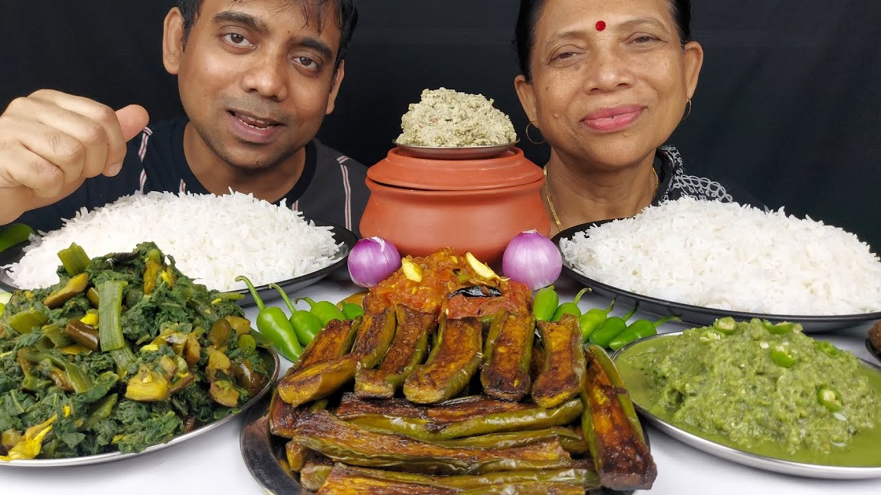 OIL LESS HEALTHY DISH RECIPE , DELICIOUS VEG FOOD EATING WITH MY MOTHER MUKBANG
