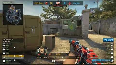 FaZe Niko crucial 1v3 clutch (vs Astralis Map2 Overpass IEM Sydney 2018 Grand-Final)