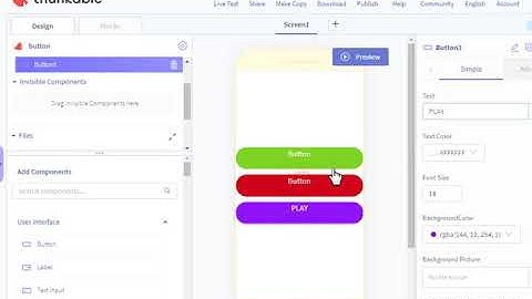 ADDING BUTTON  IN THUNKABLE