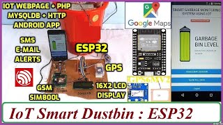 IoT Smart Dustbin🚮: ESP32 -📱SIM800L - GPS📍Location | Garbage Bin 🗑️Waste Monitoring System SMS Alert