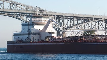 Beautiful Freighter Joseph L Block Sails Under the Blue Water Bridge