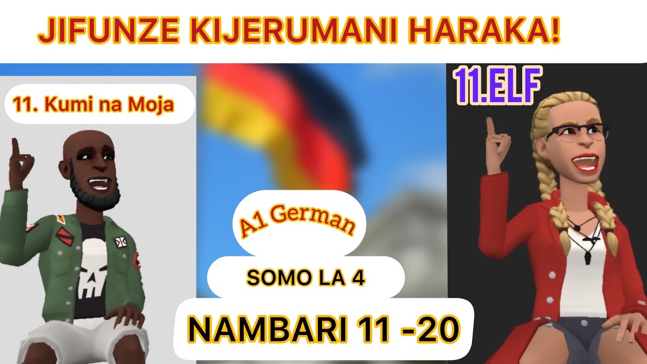 Jifunze Nambari 11 hadi 20 kwa Kijerumani | Somo la 4 #learning #learngerman #iammarwa #deemwango