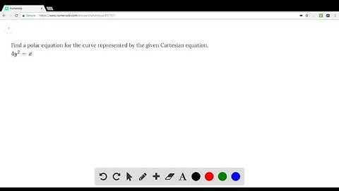 Find a polar equation for the curve represented by the given Cartesian equation. 4y^2 = x
