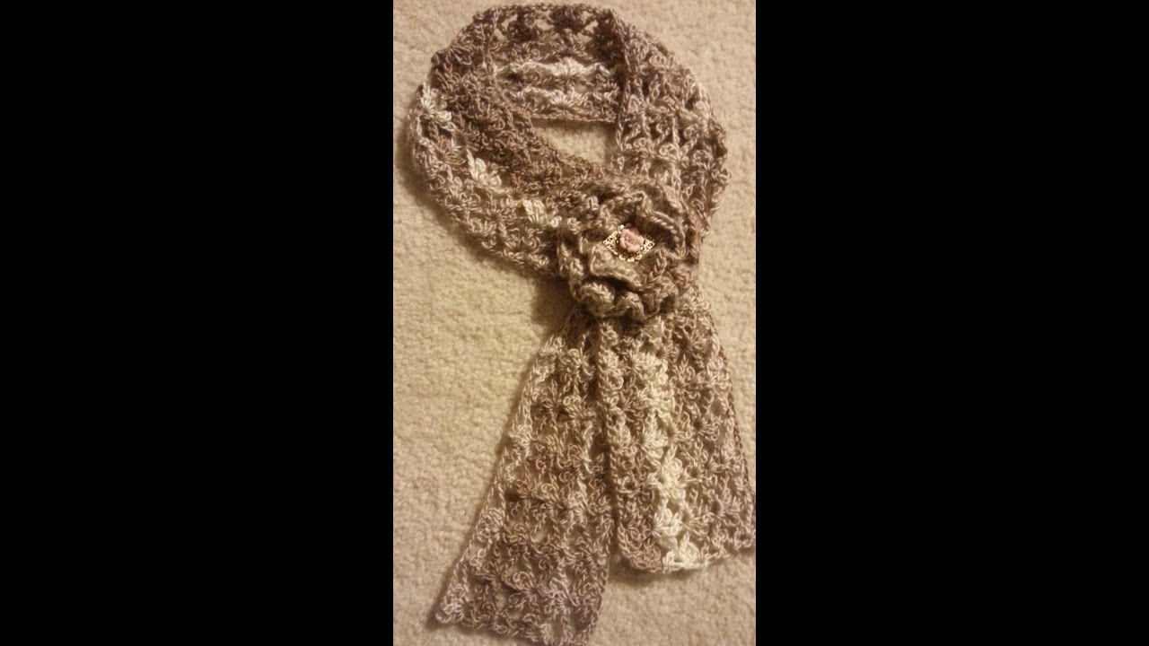... How To #Crochet Trefoil Lace Stitch Scarf #TUTORIAL #140 - YouTube