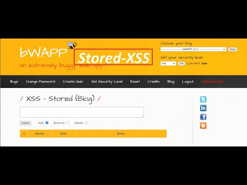 Stored XSS on bWAPP blog