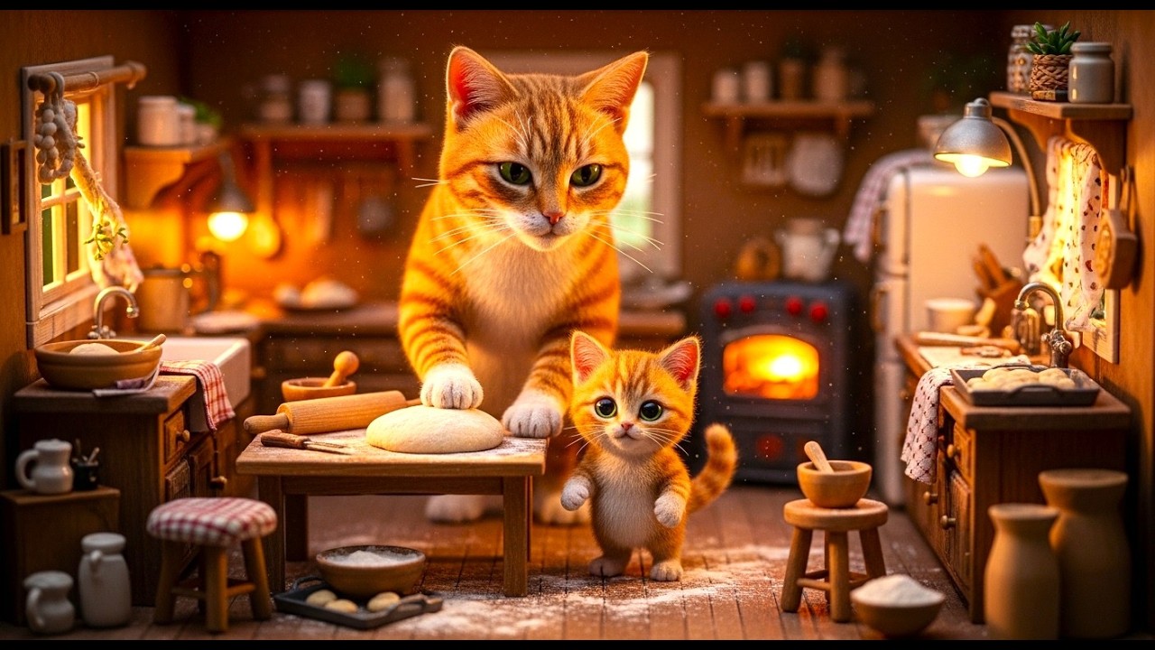 Mama Cat Fixes a Baking Disaster So Her Kitten Can Smile Again | Heartwarming Story