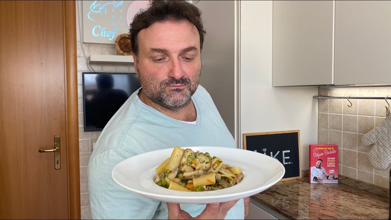 Pasta con Porcini, Guanciale e Piselli