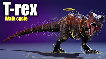 T-rex walk cycle || Animation test