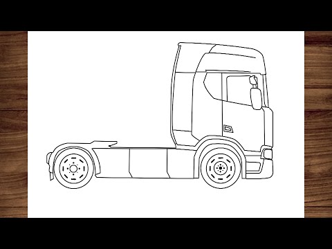 Como desenhar caminhão Scania R450 - PASSO A PASSO - narrado 