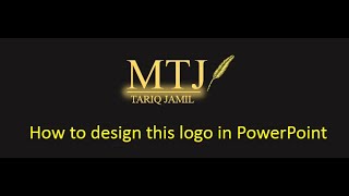 How to design MTJ  brand logo in powerpoint| Maulana Tariq Jameel Sahb  brand Logo in powerpoint|MTJ