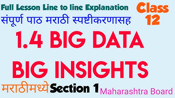 Big Data Big Insights class 12/full lesson explain in Marathi/1.4/section 1/maharashtra board