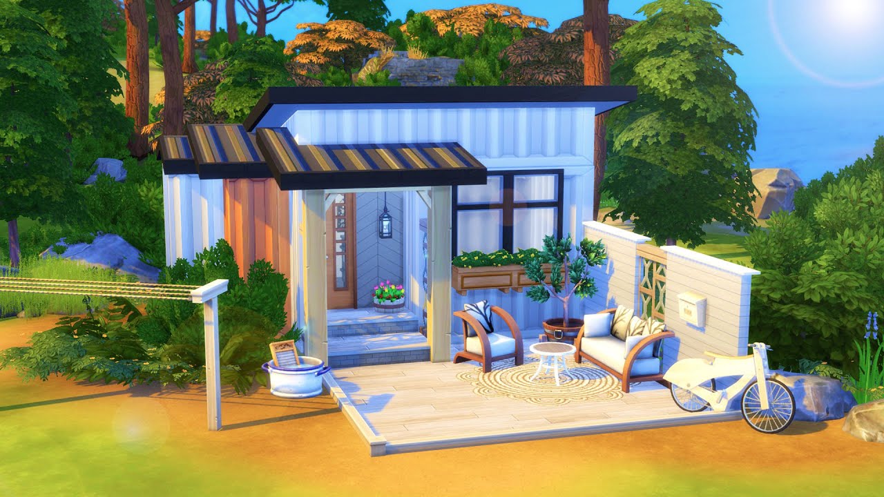 MODERN FARMHOUSE TINY HOUSE // Sims 4 Speed Build