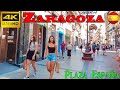 Saragosse espagne plaza espaa  la cat.rale  4k u60fps  visite  pied  viens avec moi