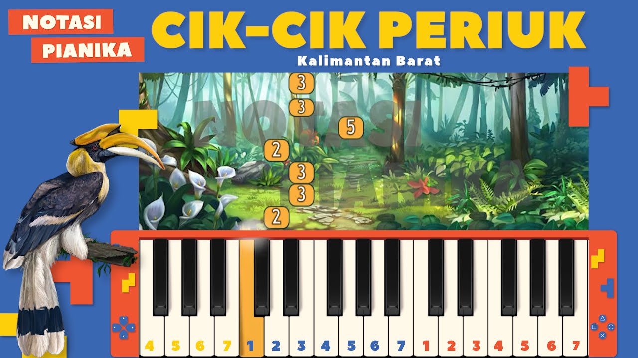 NOTASI PIANIKA CIK CIK PERIUK   KALIMANTAN BARAT