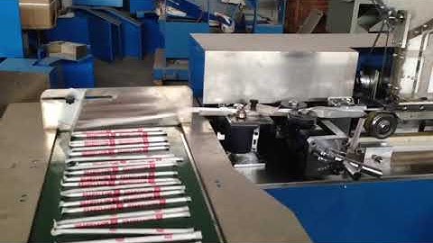 Single paper straw packing machine  with two color